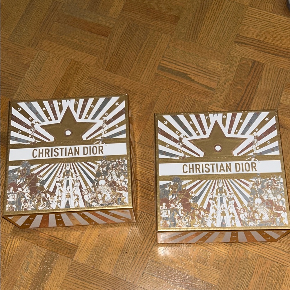 TWO new Dior Gold and White Decorative Gift Box Set